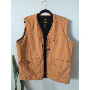 Men’s brown lined Browning zip vest